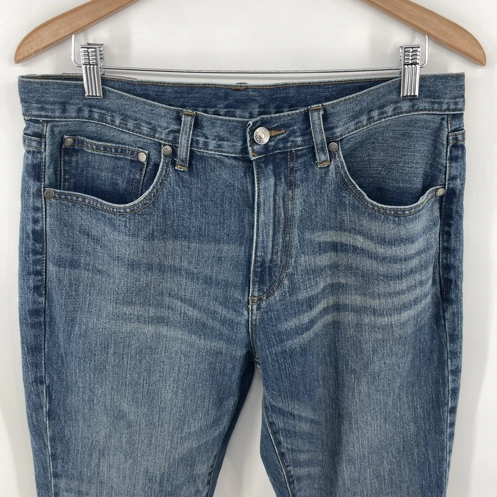 Brooks Brothers Jeans Mens 36 (FITS 33x29) Straight Faded Whiskered Denim Preppy